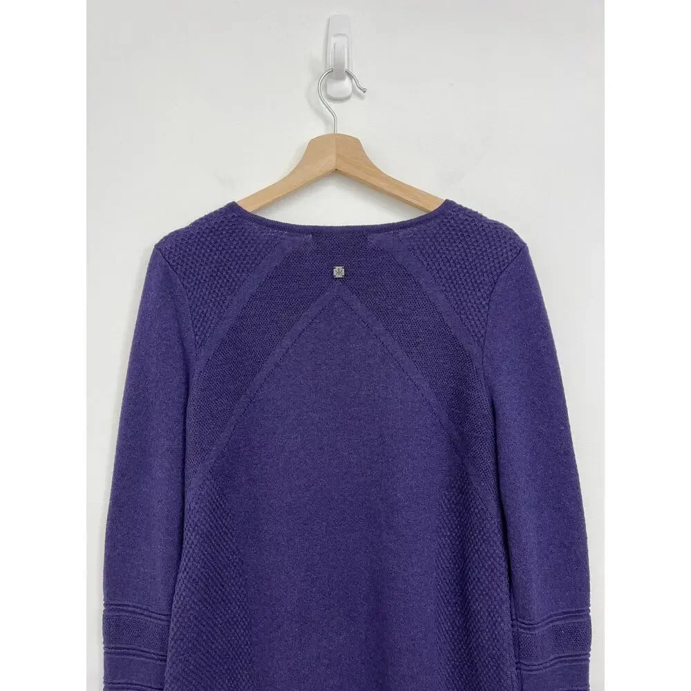 Krimson Klover Wool Blend Textured Knit Ski Outdoors Hiking Sweater HOLE Medium